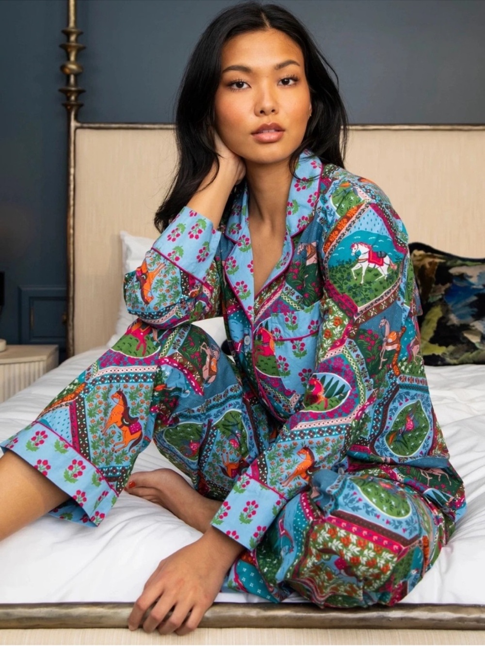 NWT PrintFresh Equestrian Pajama Set; Size XS